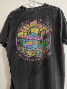 Comfort Colors Black Short-Sleeve Graphic Tee with Sunrise Van Print